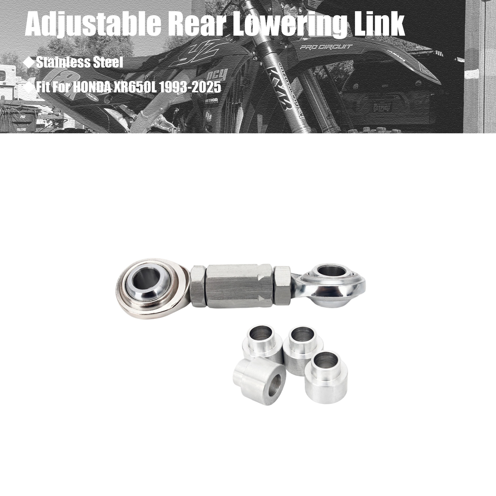 For Honda XR650L Adjustable Rear Lowering Link Kit XR 650L 1993-2025 Silver 20 For Honda XR650L Adjustable Rear Lowering Link Kit XR 650L 1993-2025 Silver 20