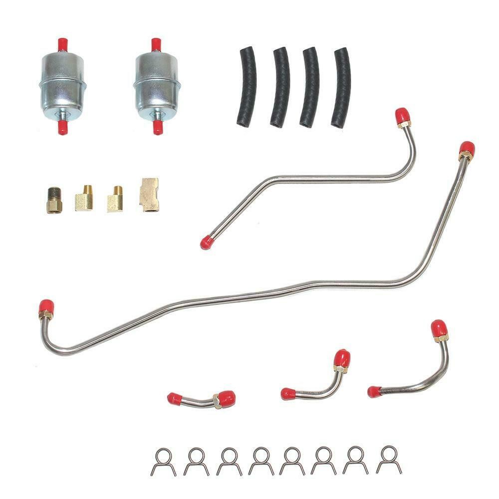 Fits Ford 289/302, w/ Edelbrock Carb Pump to Carb Line-Steel-FineLines Fits Ford 289/302, w/ Edelbrock Carb Pump to Carb Line-Steel-FineLines