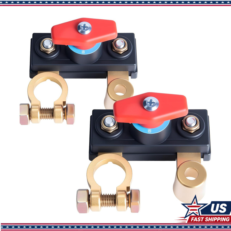 2Pcs Pure Copper Battery Cut Off Switch, Solid Terminals 2Pcs Pure Copper Battery Cut Off Switch, Solid Terminals