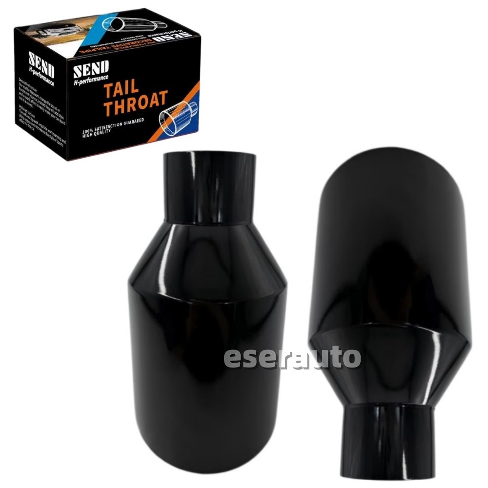Pair Dodge RT SRT RAM 5″ Big Black Exhaust Tip 2.5″ Inlet Angle Cut Double Wall