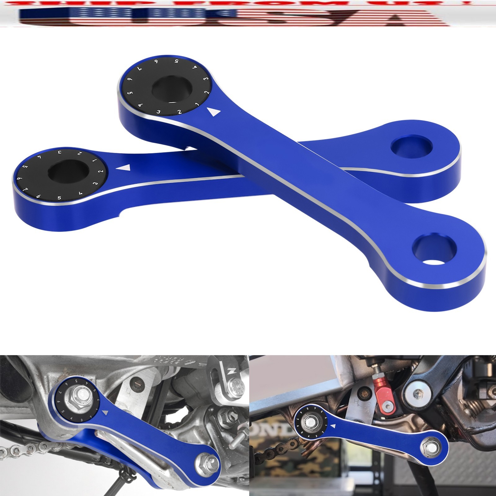 Blue CNC Adjustable Lowering Link For Suzuki RM125 RM250 DR-Z 400SM DRZ400S/E