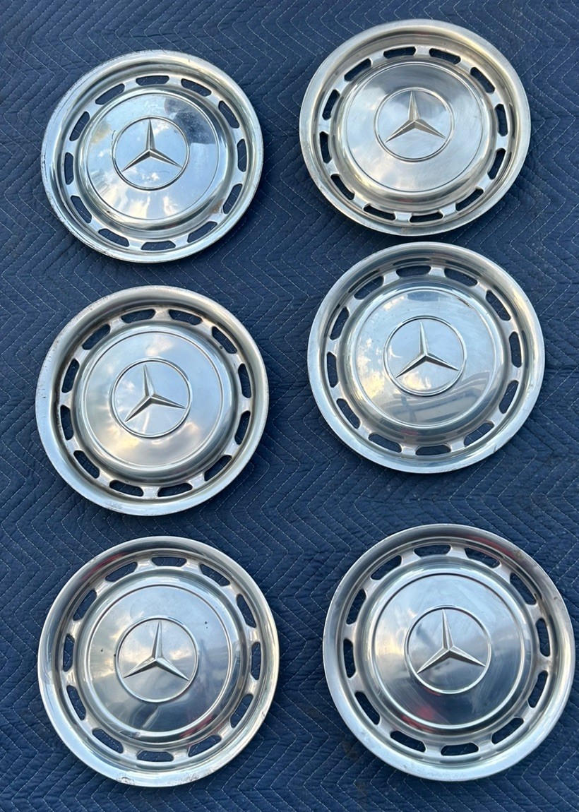 (6) Vintage Mercedes-Benz 15” CHROME Hubcaps OEM W123 W114 W115 W108 (6) Vintage Mercedes-Benz 15” CHROME Hubcaps OEM W123 W114 W115 W108