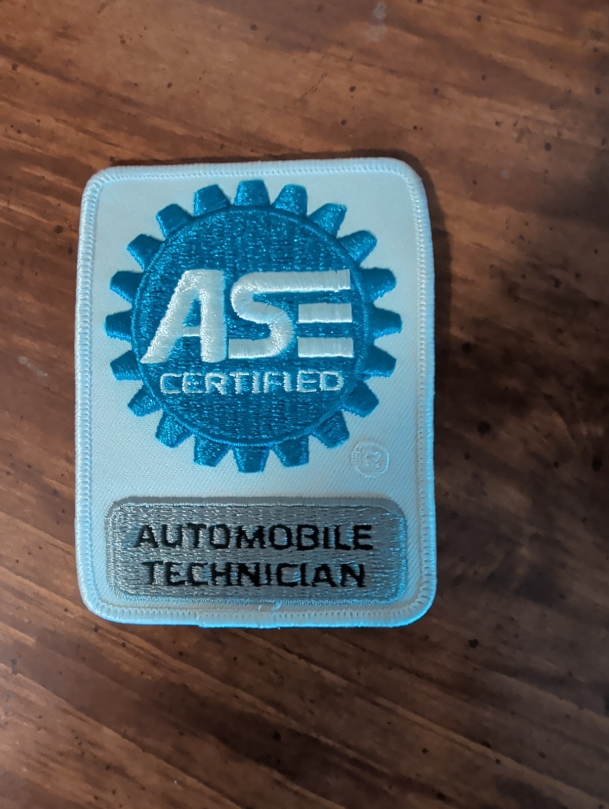 Genuine New ASE Certified Automobile Technician Patch Silver Embroidered Genuine New ASE Certified Automobile Technician Patch Silver Embroidered