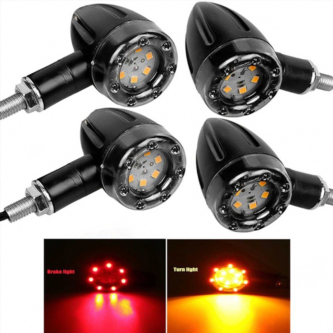 4x Motorcycle LED Turn Signal Light For Honda Shadow VT 600 700 750 1100 VTX1300