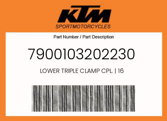 KTM Genuine Lower Triple Clamp Cpl. | 16 - 7900103202230