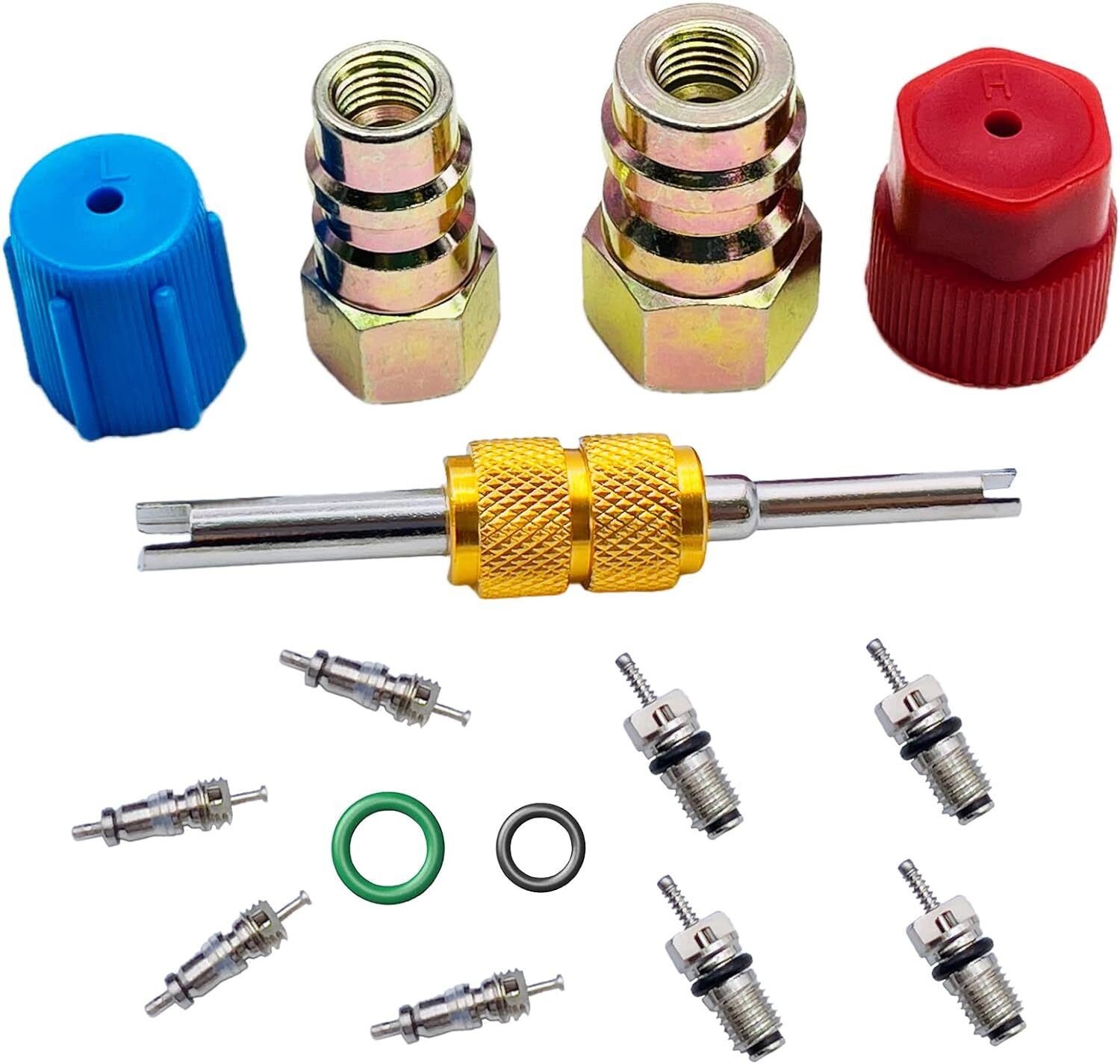 R12 to R134A AC Retrofit Fitting Adapter Kit, R12 R22 to R134A High/Low Fitting
