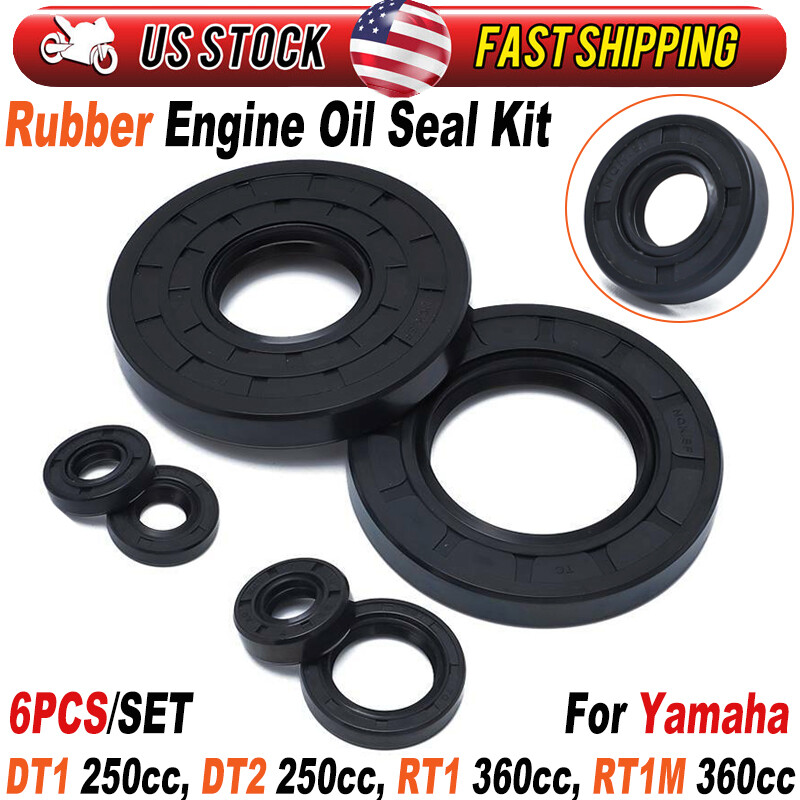 6pcs Engine Oil Seal Kit For 1968-1973 Yamaha DT1 DT2 250cc RT1 360cc RT1M 360cc