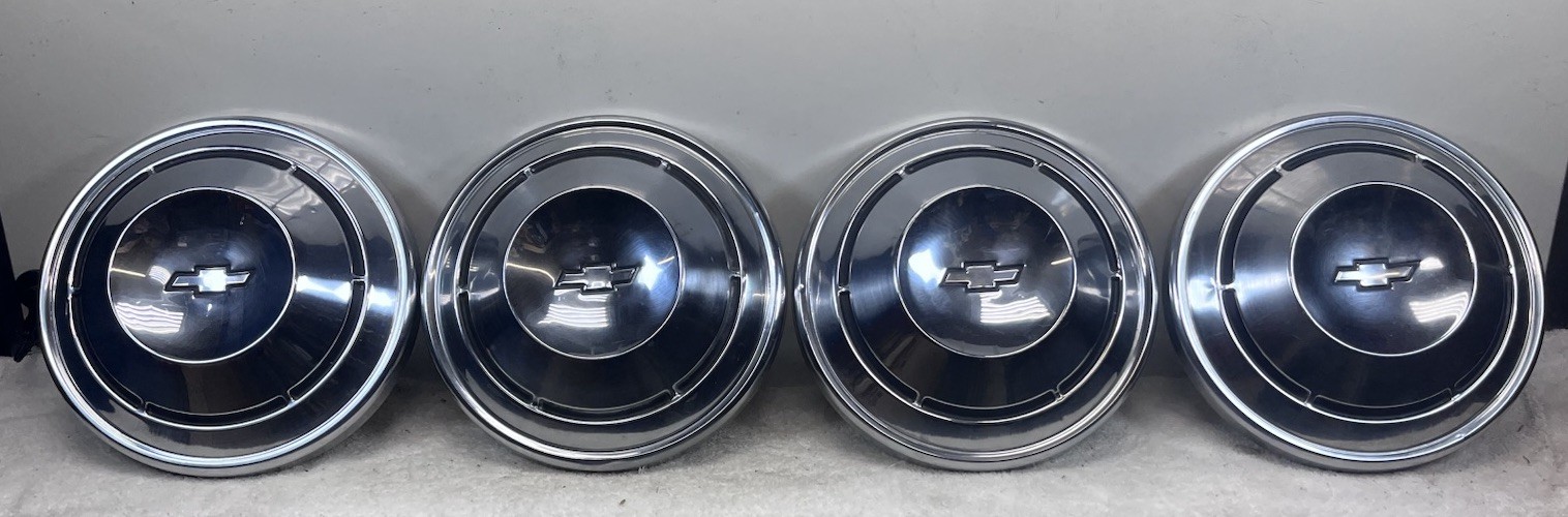 (4) 1968 - 1970 Chevrolet Chevelle Camaro Dog Dish Poverty Hubcap COPO 427