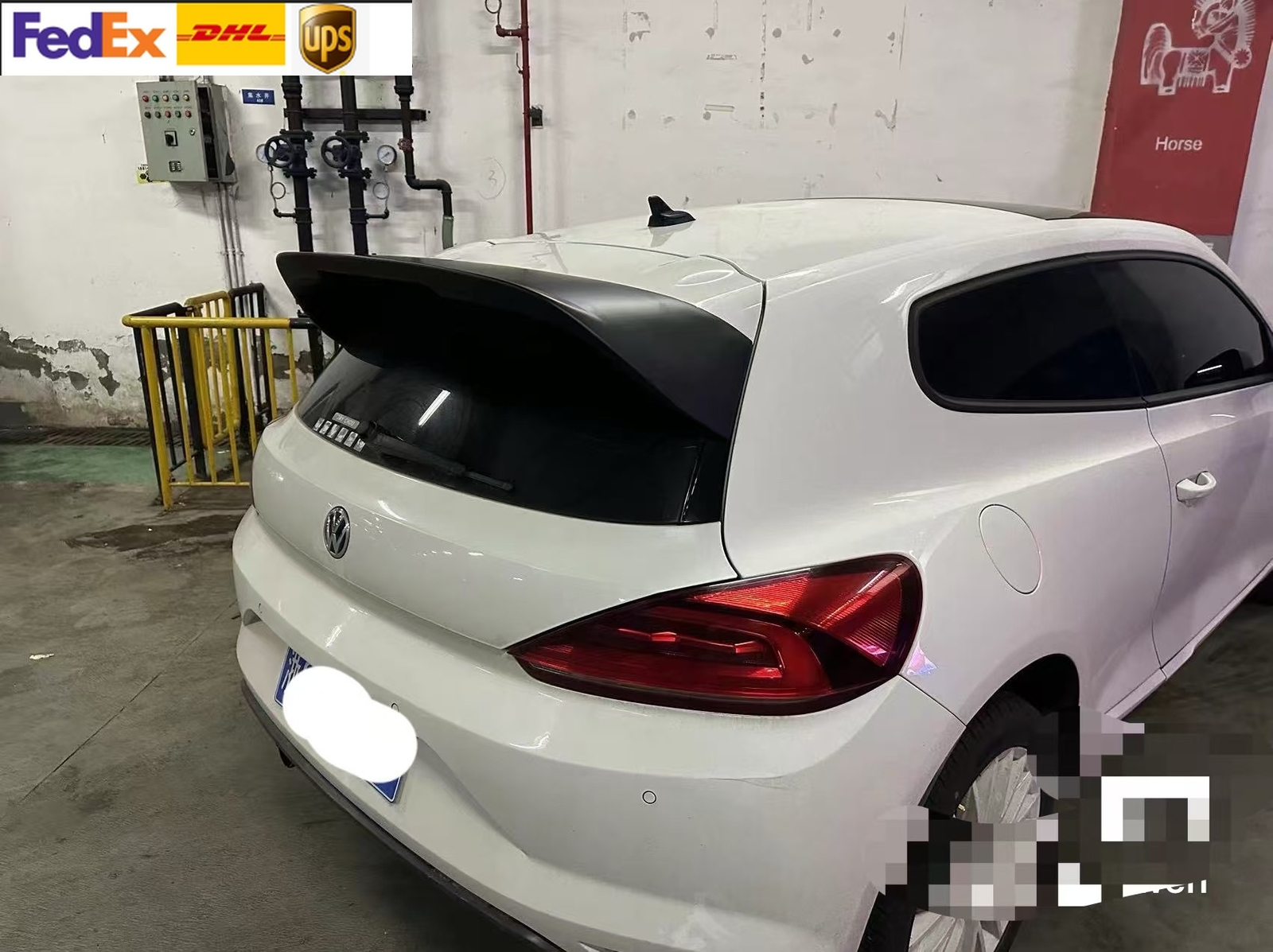 Black Rear Roof Spoiler Wing Lip for VW Volkswagen Scirocco 2008-13