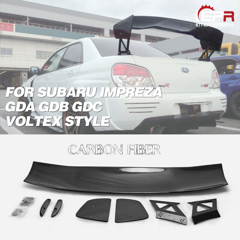 For SUBARU Impreza GDA GDB GDC Voltex Style Carbon Glossy Rear GT Spoiler Wing