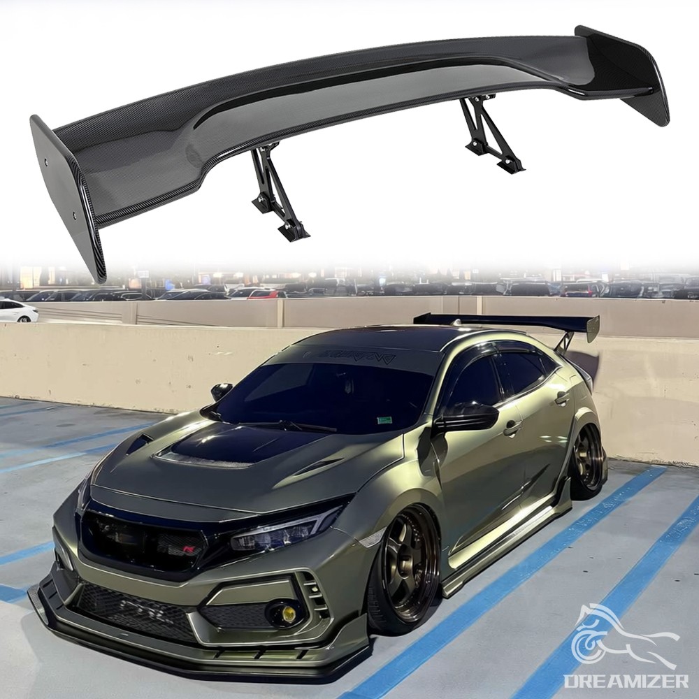 57'' Carbon Fiber GT Style Rear Trunk Spoiler Wing For Honda Civic Si Type R