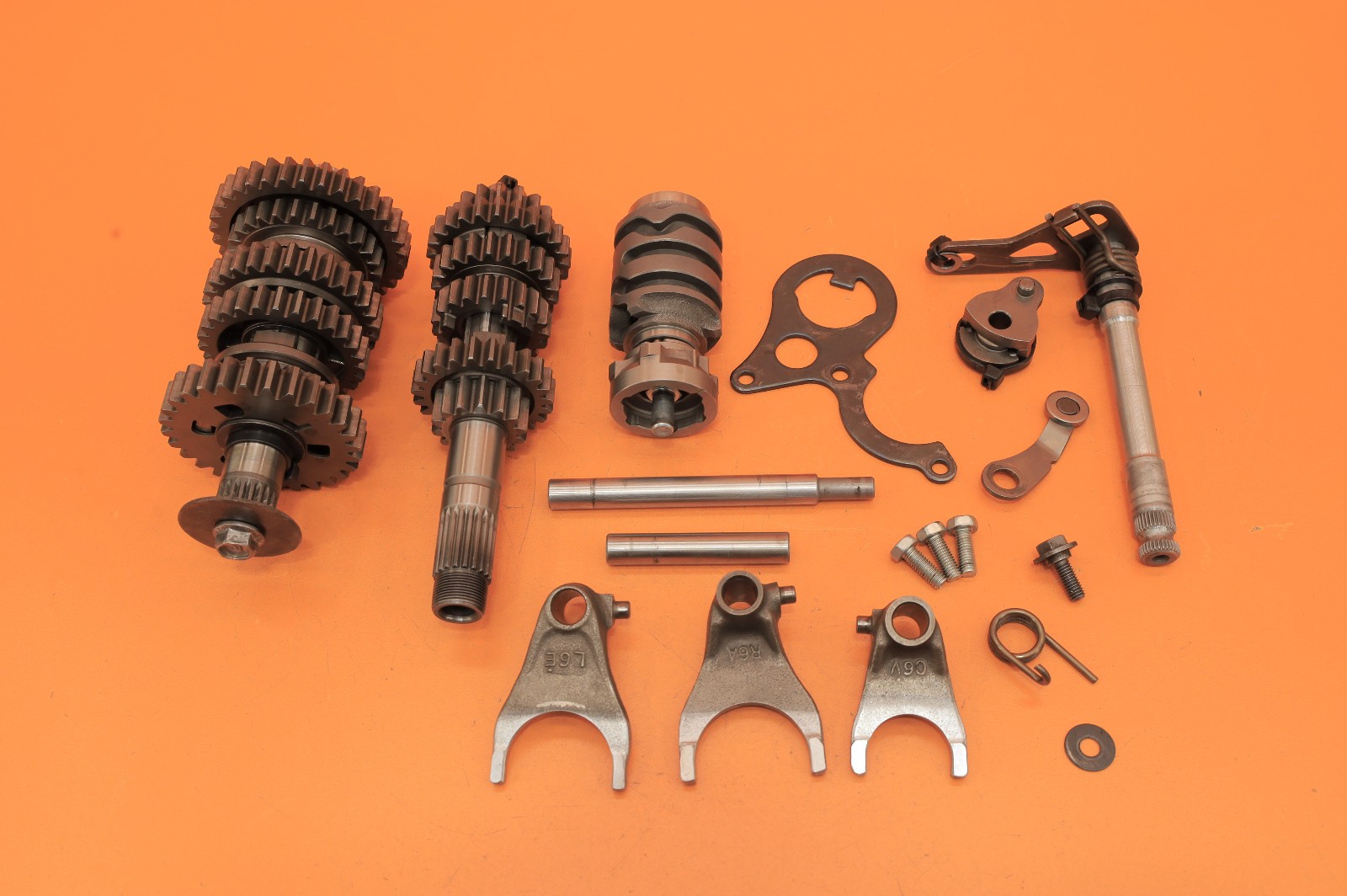 1996 95-97 CR125R CR125 OEM Transmission Gearbox Main Counter Shaft Shift Forks 1996 95-97 CR125R CR125 OEM Transmission Gearbox Main Counter Shaft Shift Forks