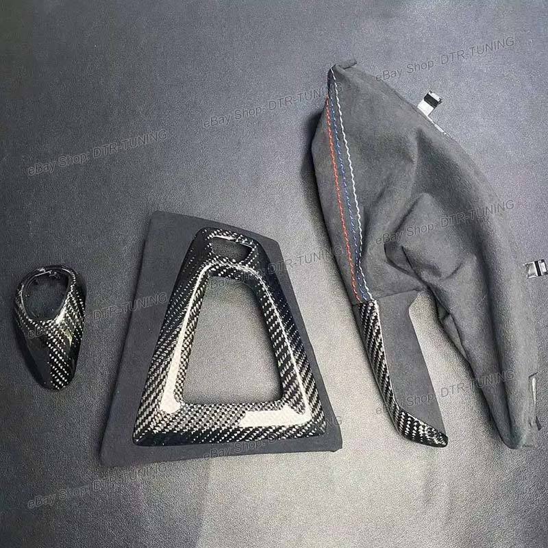 3x Carbon Fiber Parking Hand Brake Gear Knob Trim Set For BMW M3 F80 M4 F82 F83 3x Carbon Fiber Parking Hand Brake Gear Knob Trim Set For BMW M3 F80 M4 F82 F83