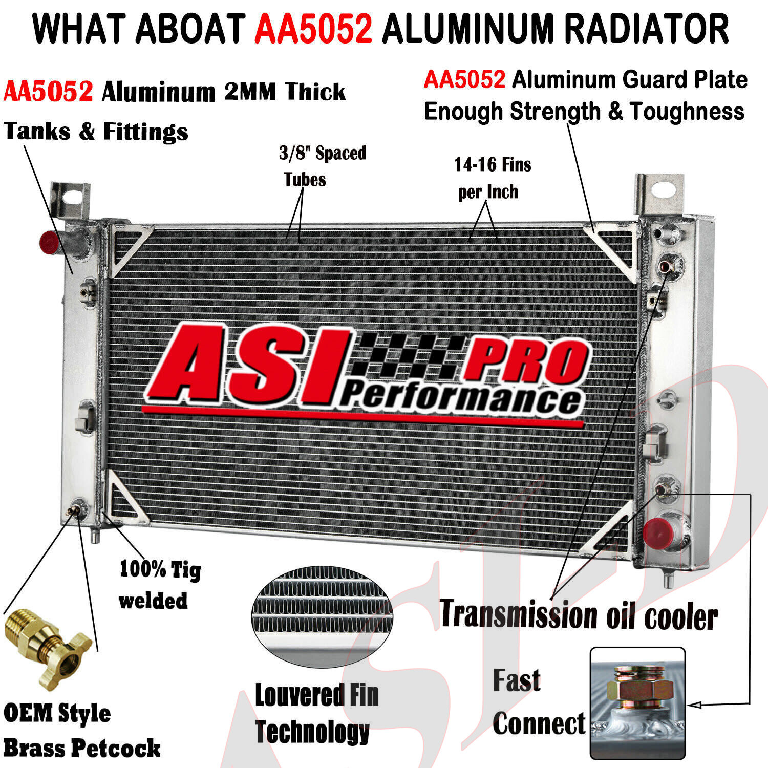 ASI 3-ROW Aluminum Radiator For 1999-2014 Chevy Silverado 1500 2500 HD CU2423