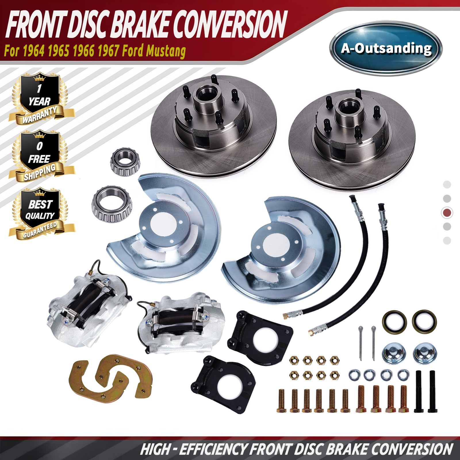 Front disc brake conversion v-8 4 piston For 1964 1965 1966 1967 Ford Mustang