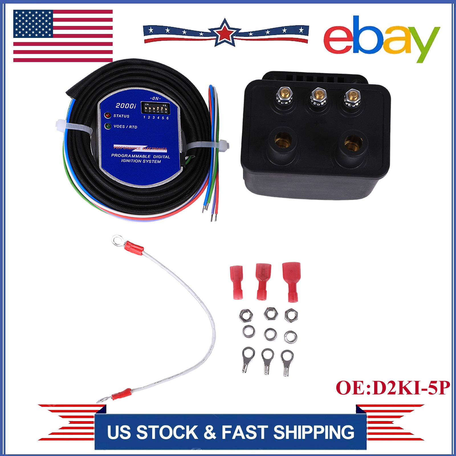 For D2Ki-5P 2000i Harley Ignition Coil Kit 70-98 w/ D2Ki-1P & DC6-5 coil