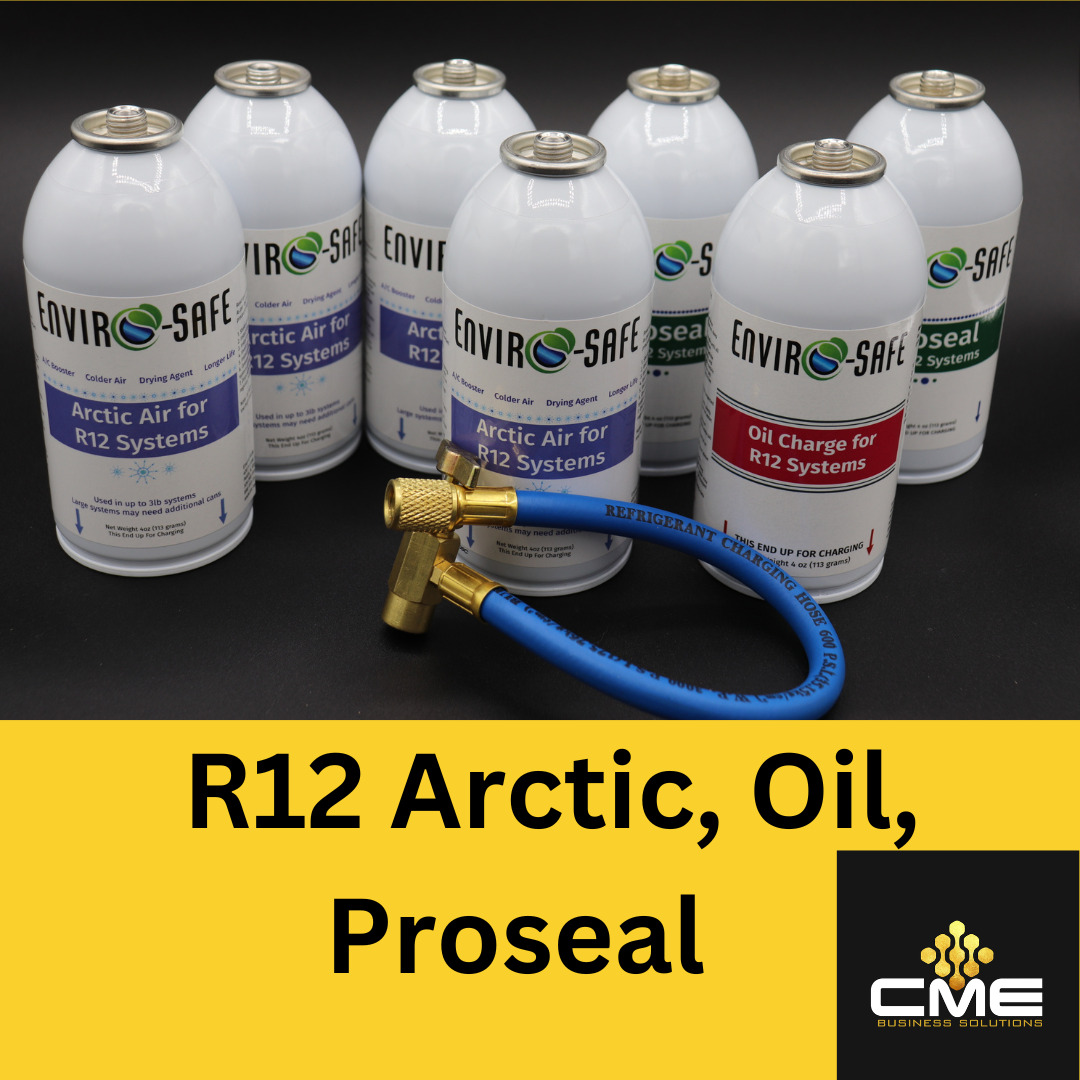 Envirosafe Arctic Air for R12 Auto AC, Proseal & Oil & Brass Hose kit