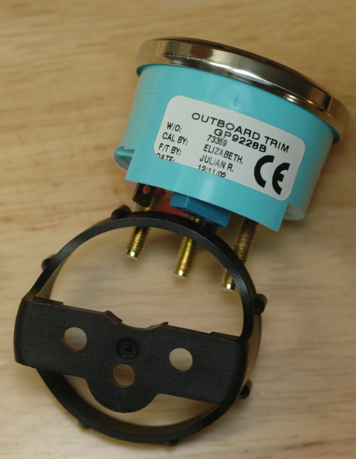 Faria Boat Outboard Lighted Trim Gauge GP9228B 