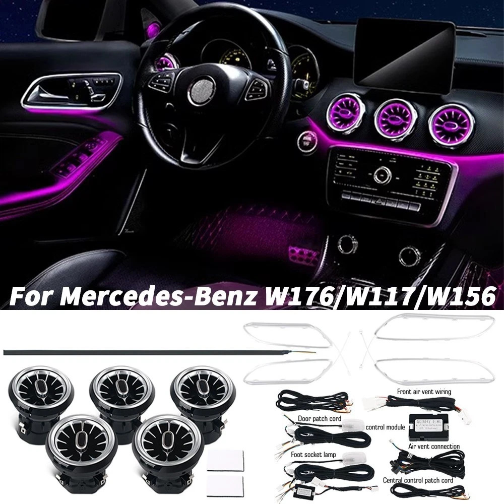 Air Vent LED Ambient Light Atmosphere Lamp For Mercedes-Benz CLA W117 2013-2019