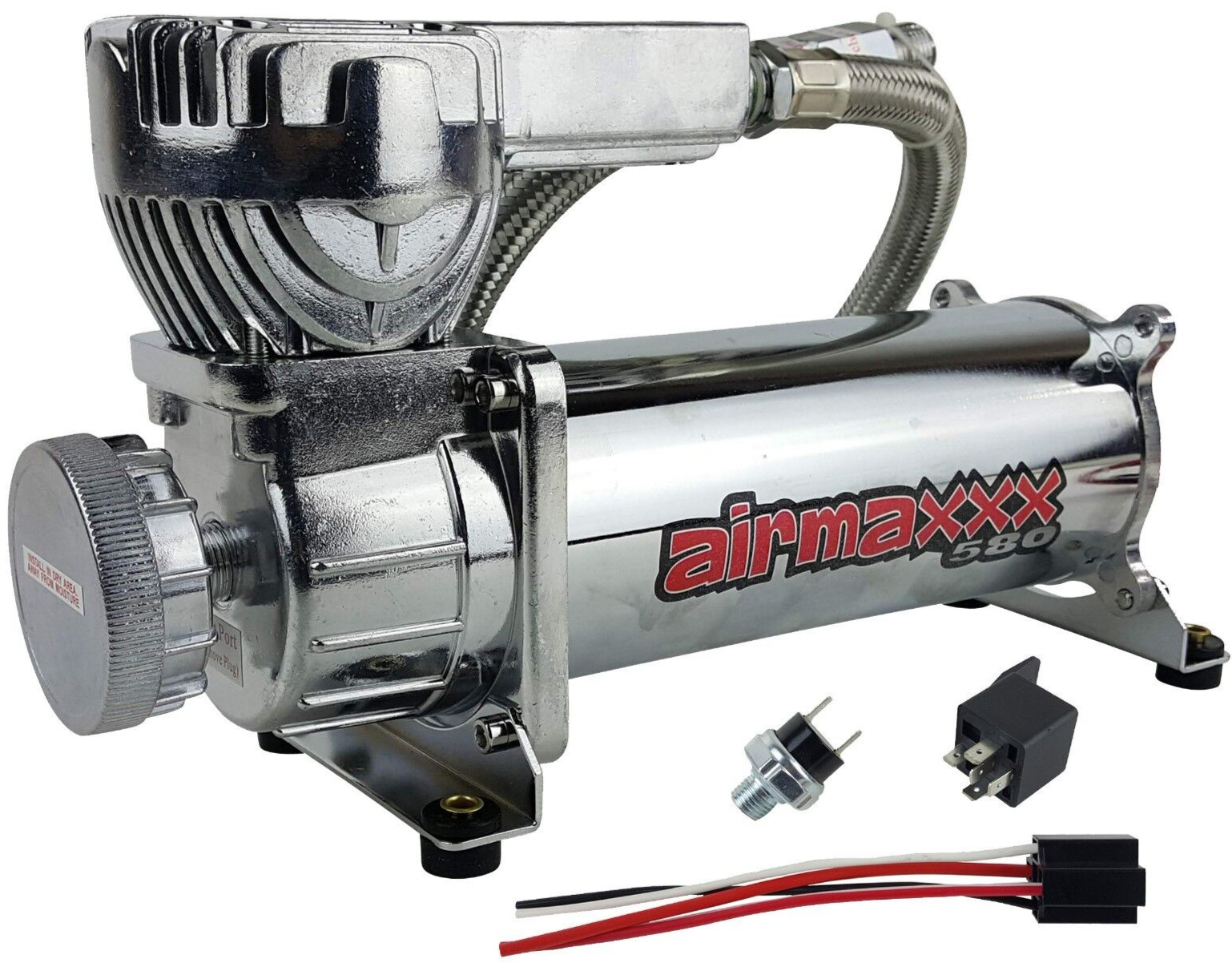 airmaxxx Chrome 580 Air Compressor & 120/150 Pressure Switch