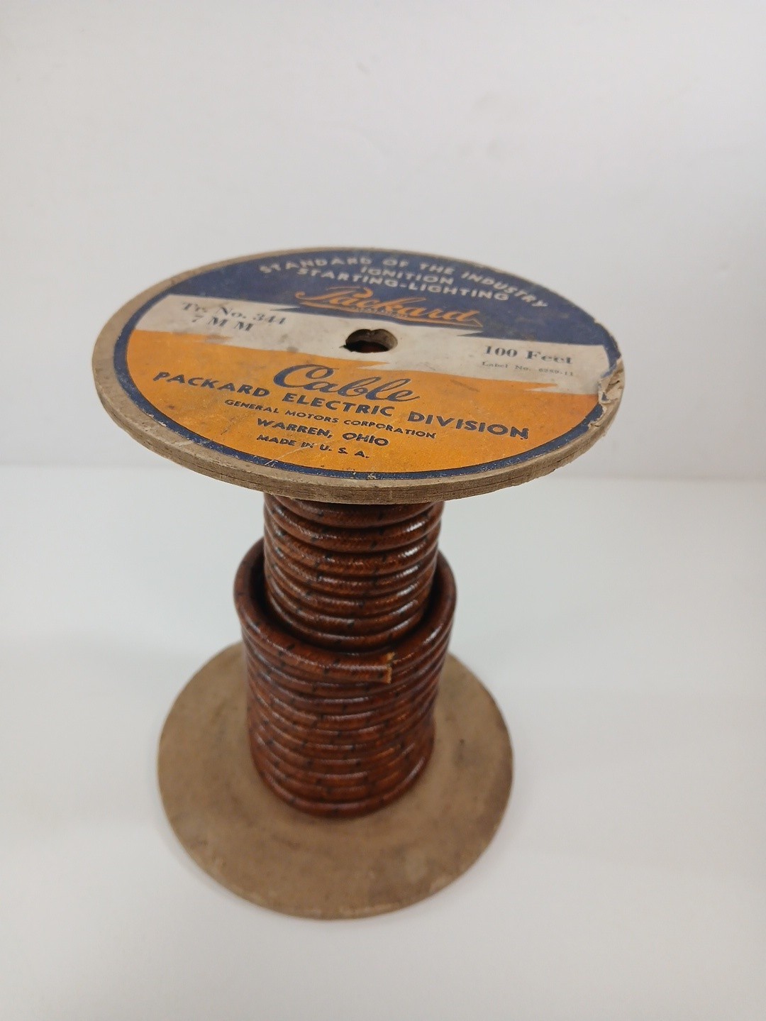 12 FEET - Vintage NOS Packard Ignition Cable Spark Plug Wire Coated Cloth Brown 12 FEET - Vintage NOS Packard Ignition Cable Spark Plug Wire Coated Cloth Brown