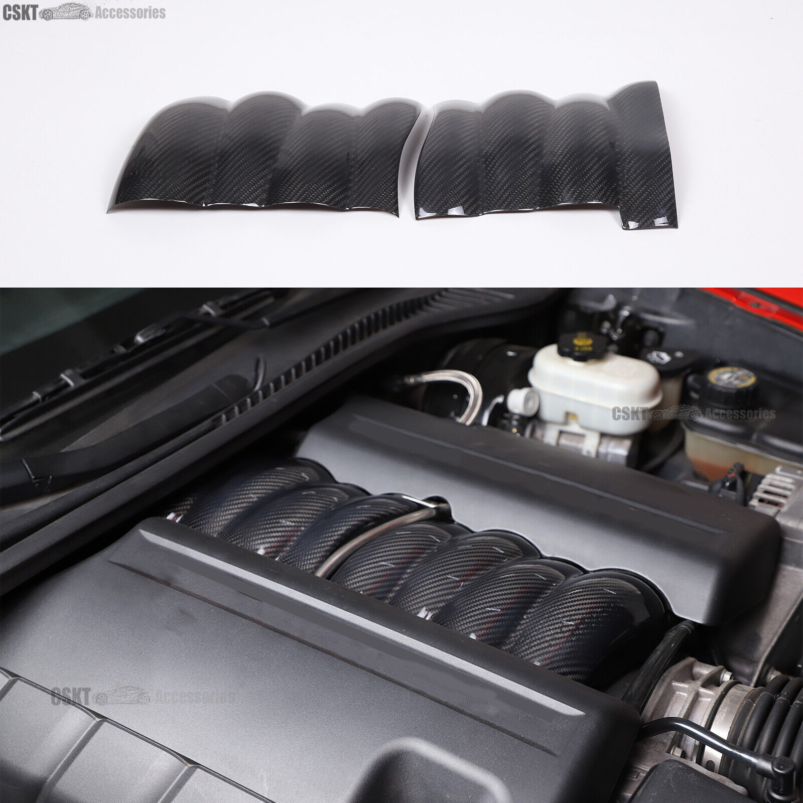 Real carbon Fiber Engine INTAKE MANIFOLD PLENUM COVER Fits 2005-2013 Corvette C6
