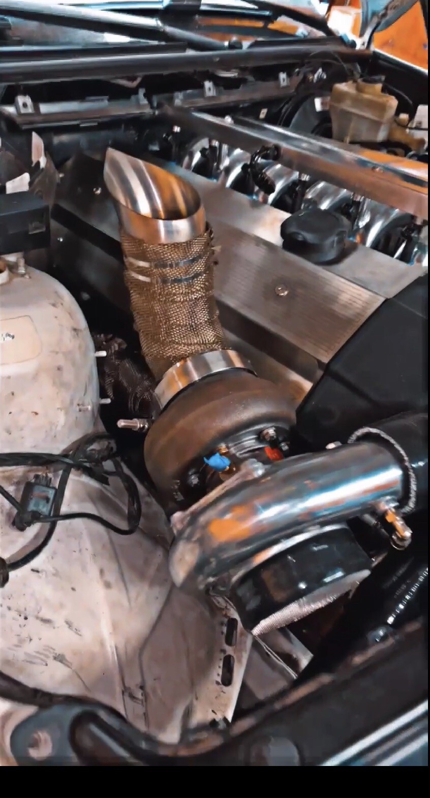 E46 E36 BWM  3\'\' Single Turbo Hood Dump w/  “o2” Bung Tear Drop Outlet