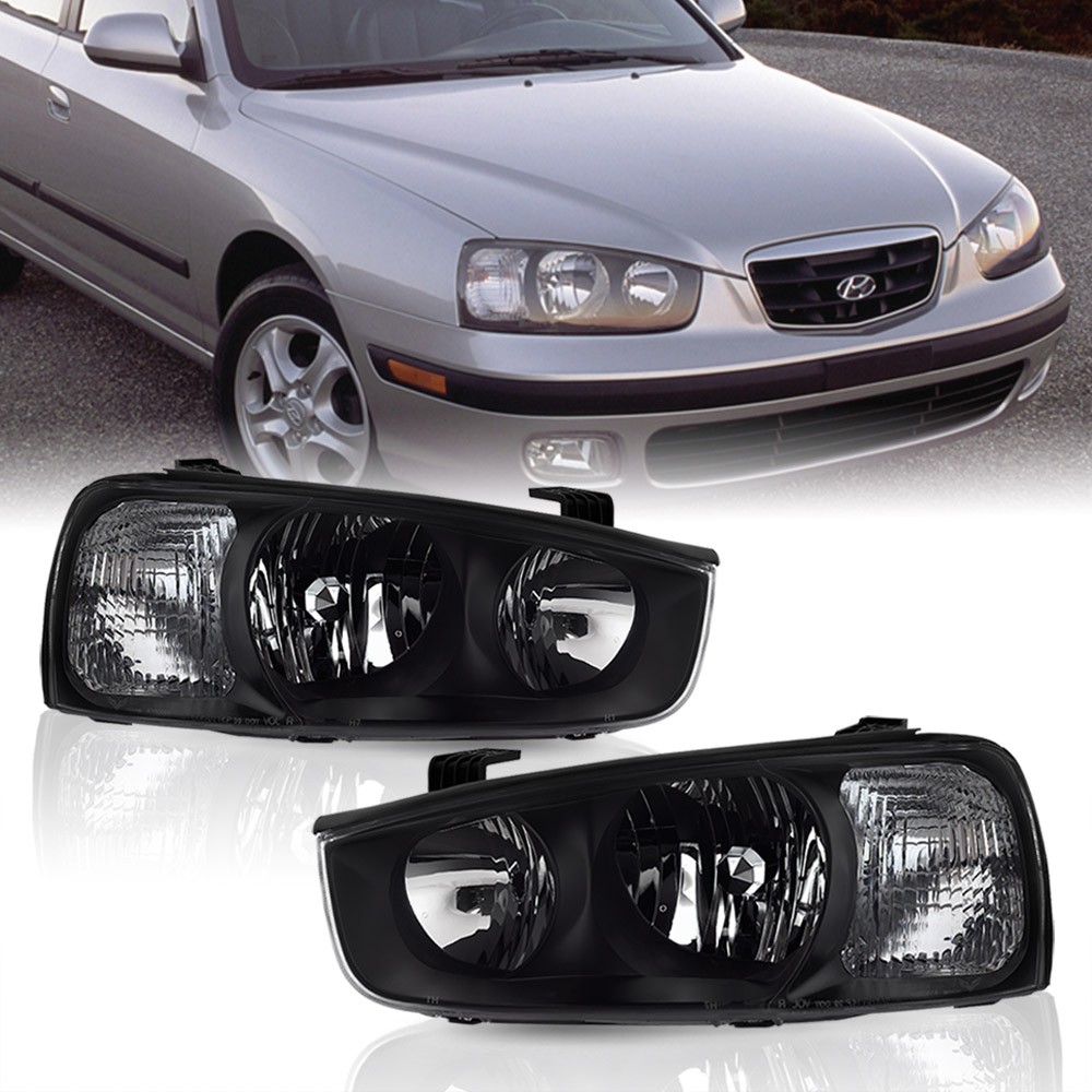 For 2001-2003 Hyundai Elantra Headlights Headlamps Replacement Pair Left+Right