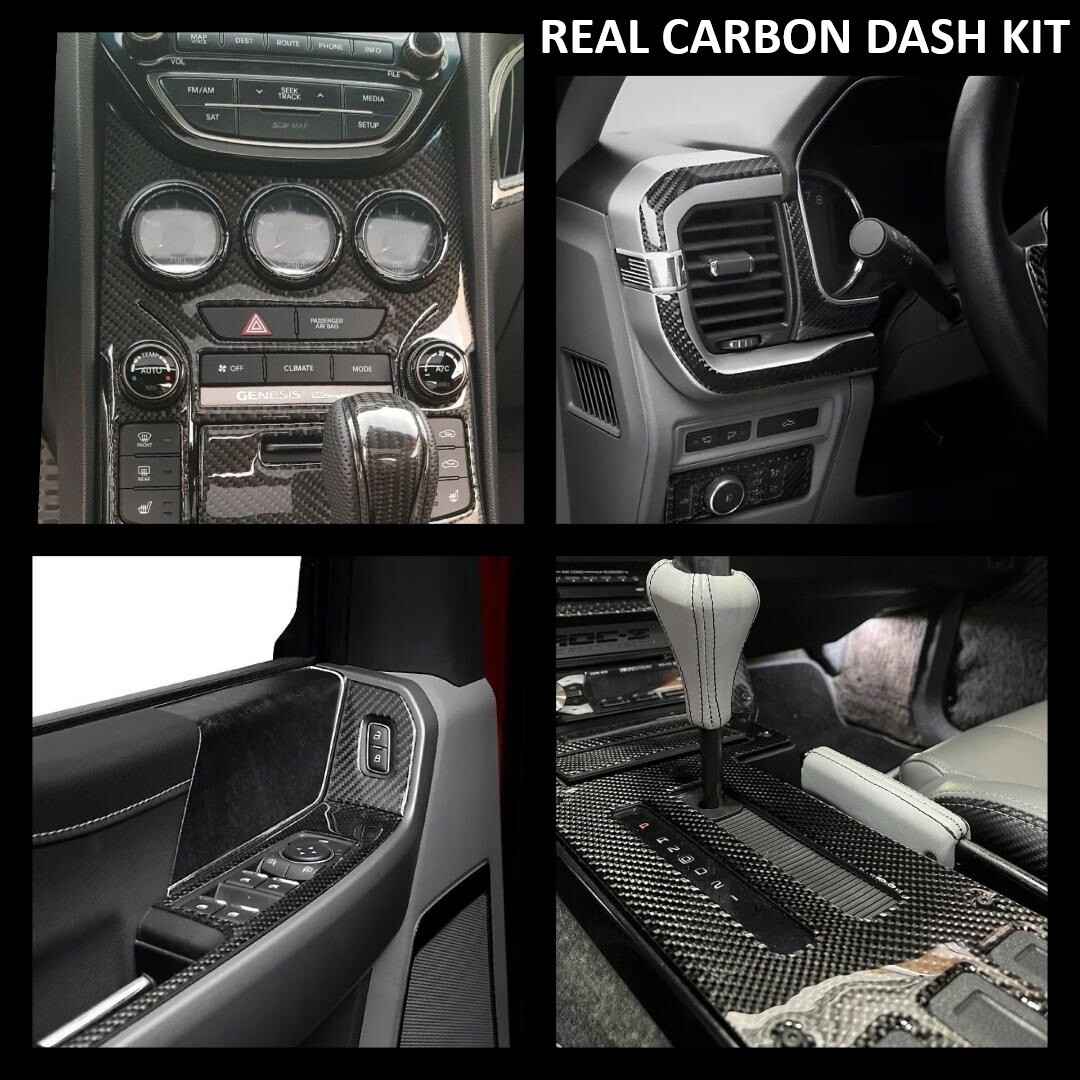 Fits Hyundai Tiburon 2003-2005 With Digital AC Large REAL CARBON DASH KIT