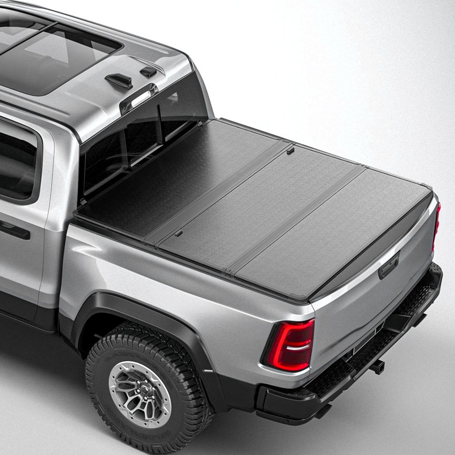 5.7FT 3-Fold Hard Tonneau Cover For 2009-2026 Ram 1500 Truck Bed Whit LED Lamp