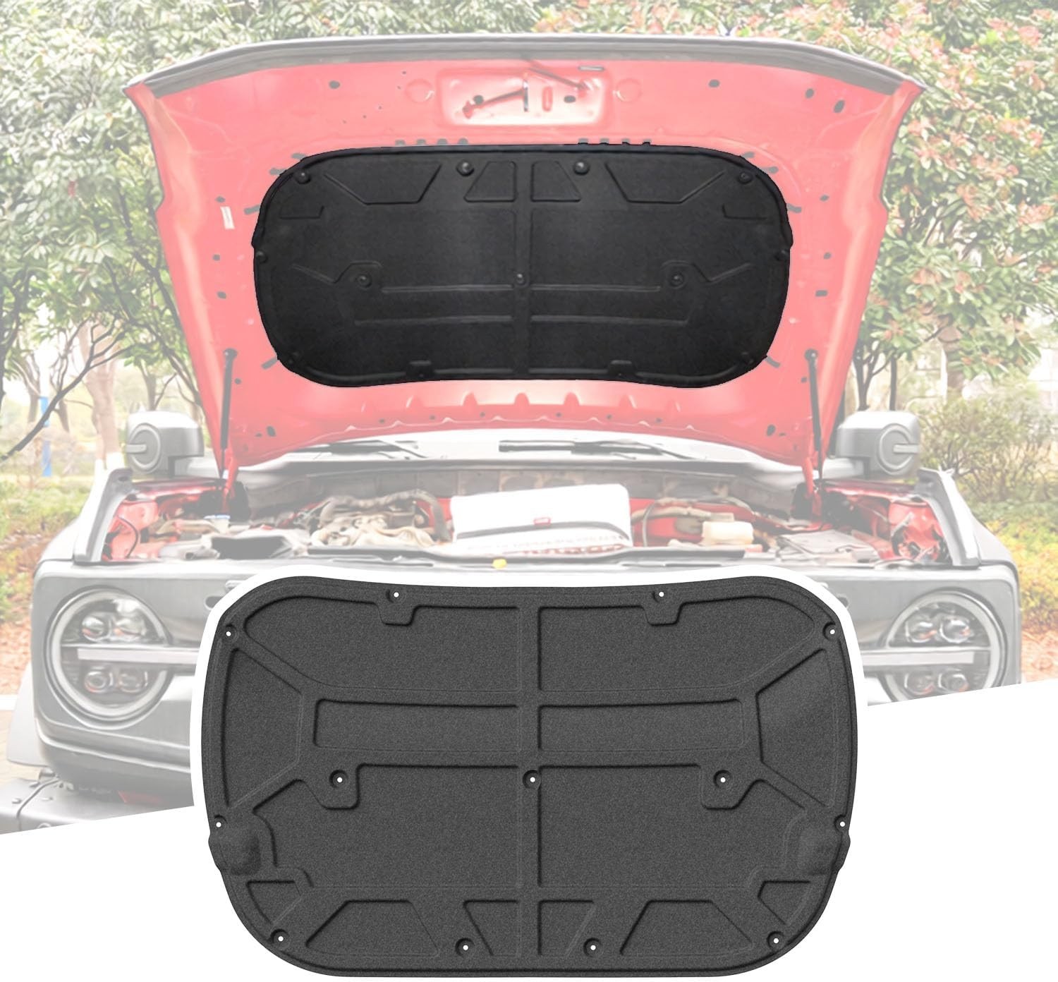 For 2021-2025 Ford Bronco Hood Insulation Pad Mat Sound Deadening Pad Engine For 2021-2025 Ford Bronco Hood Insulation Pad Mat Sound Deadening Pad Engine