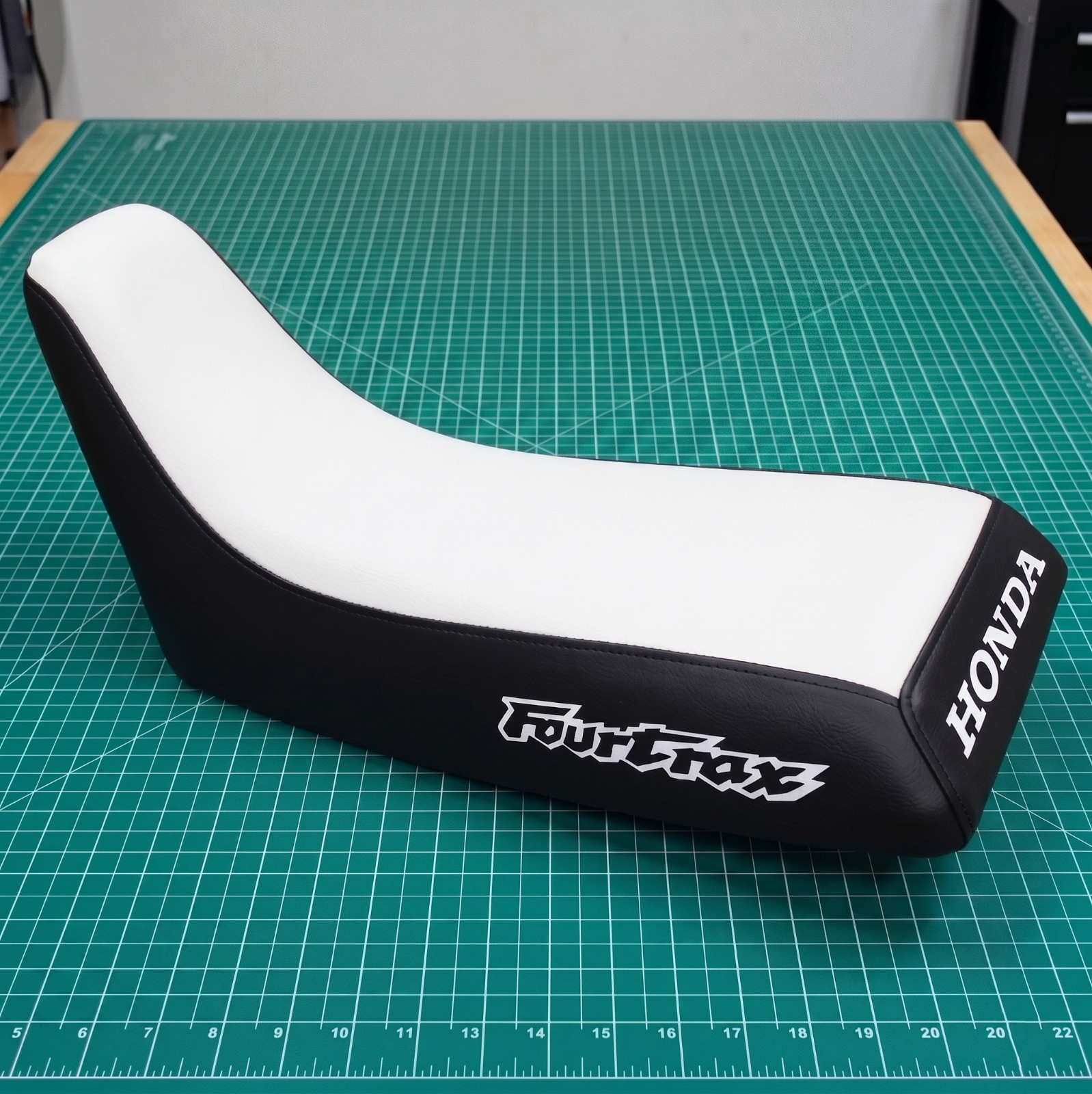Honda ATC 200X Seat Cover For 1983 To 1985 Models White Black Vinyl Seat Cover