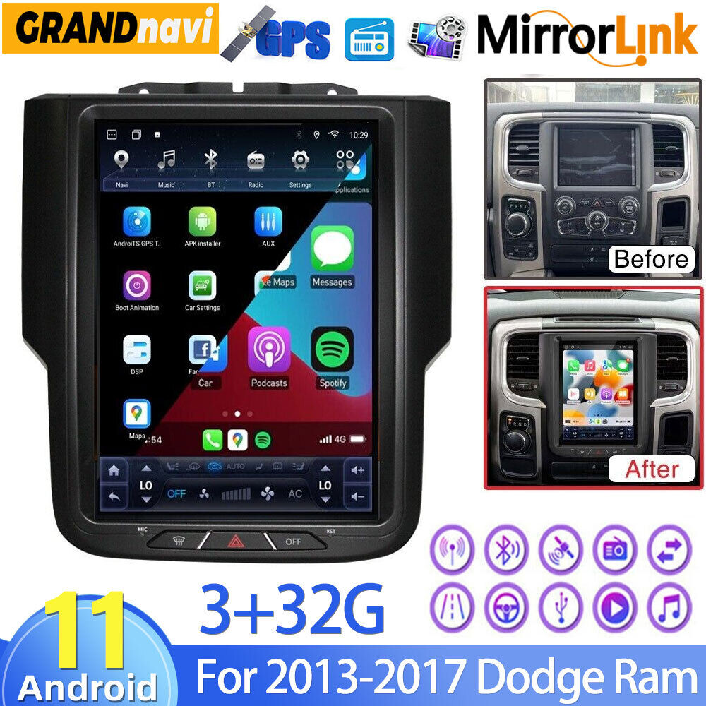 32G For 2013-17 Dodge RAM 1500 2500 Android 12 Car Radio Stereo Carplay GPS Navi