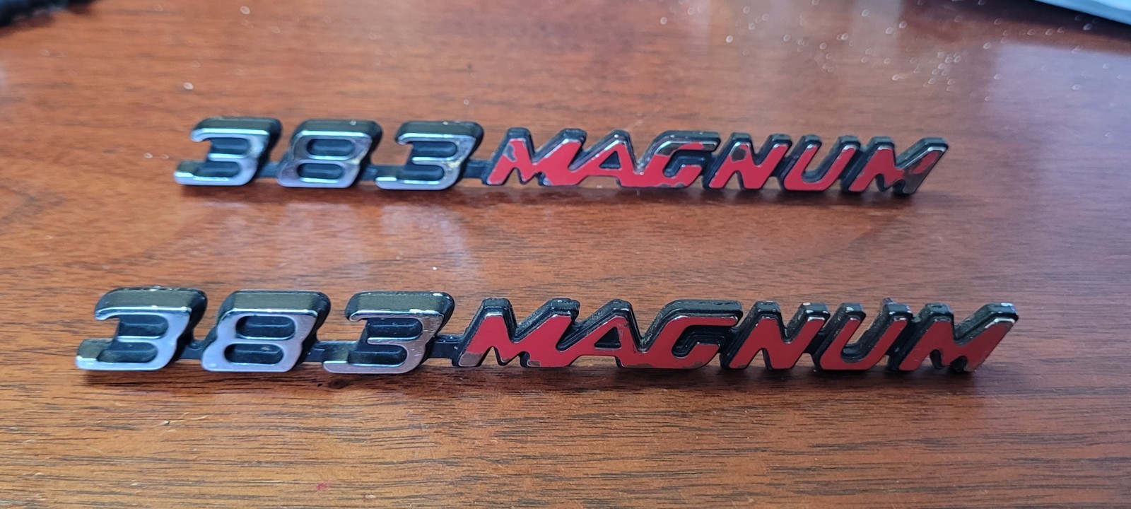 1970-71 Dodge Challenger 383 Magnum Hood Emblems.  OEM NOS???