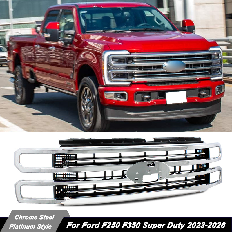 Chrome Grille Assembly 2024 Platinum Style For 2023-2026 Ford F250 F350 F-250 SD