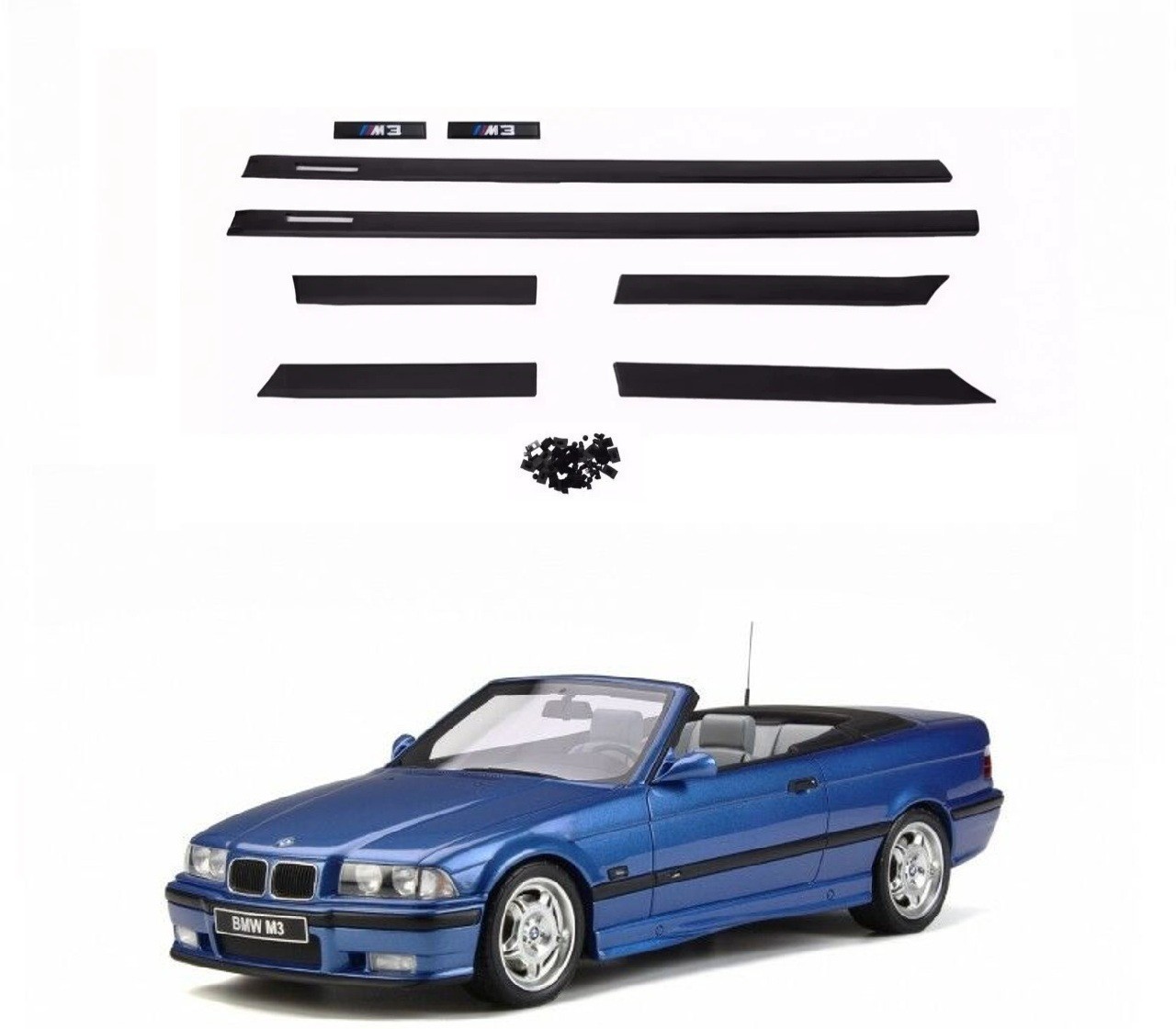 For BMW 1992-1998 E36 M3 style Cabrio 2Door BODY SIDE MOLDING Door MOULDING TRIM