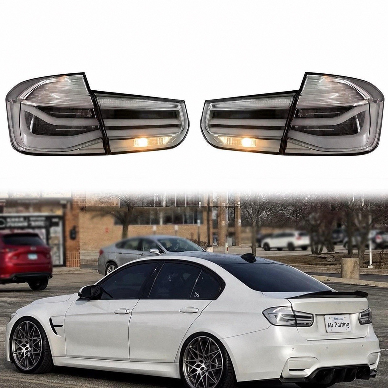 2012-2018 BMW 3 Series F30 F35 F80 M3 Chrome Clear LED Tail Lights