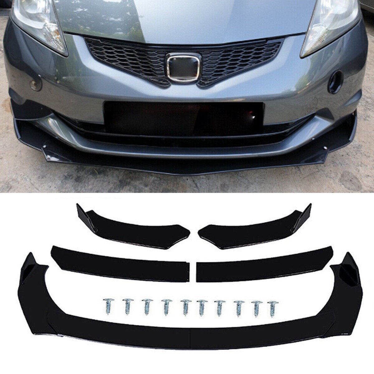 For Honda Fit 2006-2016 Front Bumper Chin Lip Splitter Spoiler Body Kit Glossy