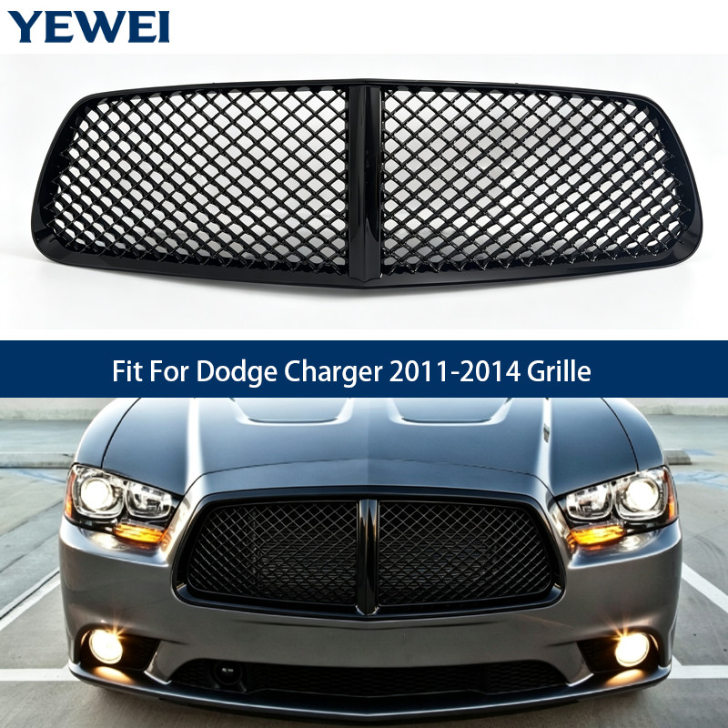 For 2011 2012 2013 2014 Dodge Charger Blk Luxury Badgeless Black Grill Grille For 2011 2012 2013 2014 Dodge Charger Blk Luxury Badgeless Black Grill Grille