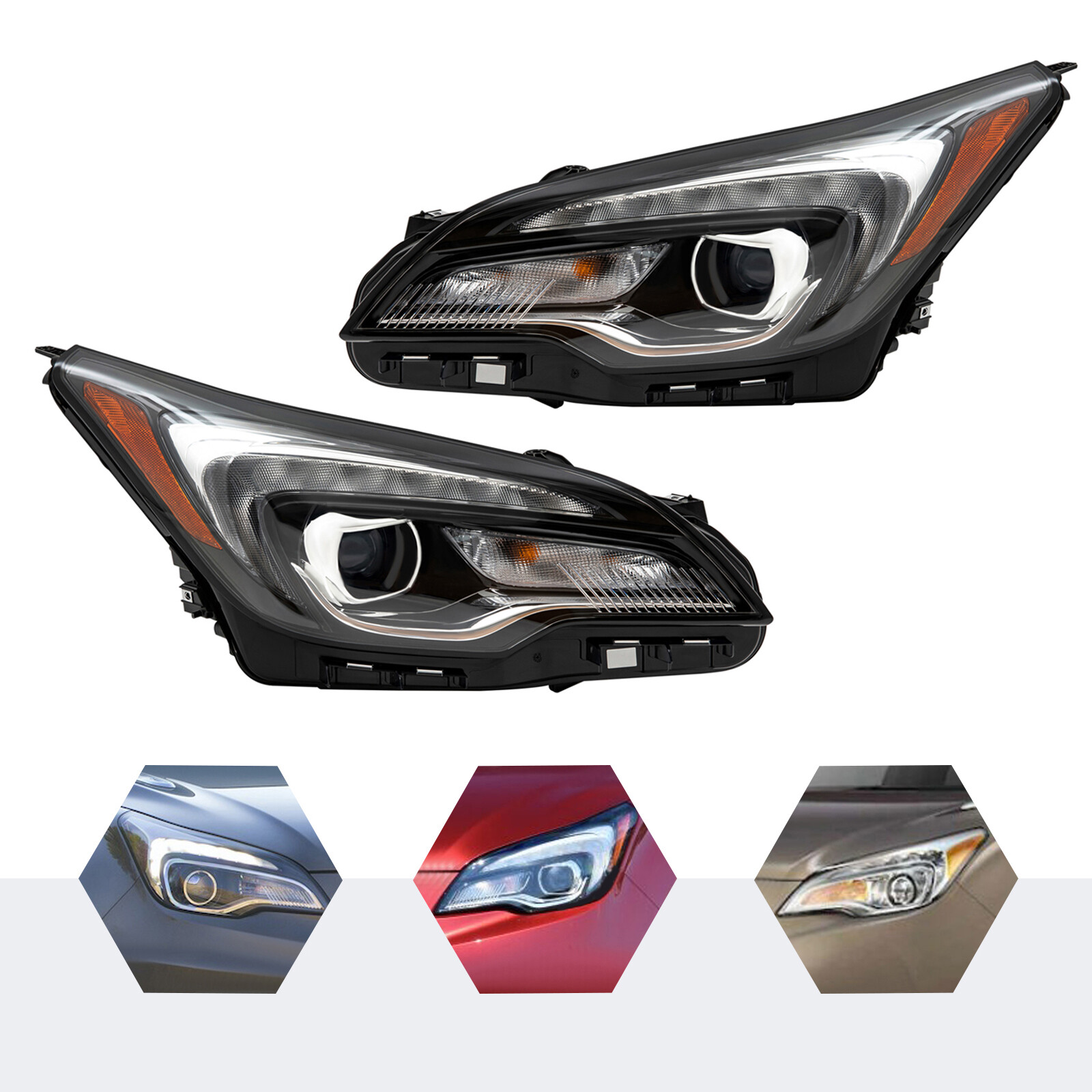 For 2019-2020 Buick Envision Full LED Headlight Headlamps Left/Right Side Chrome