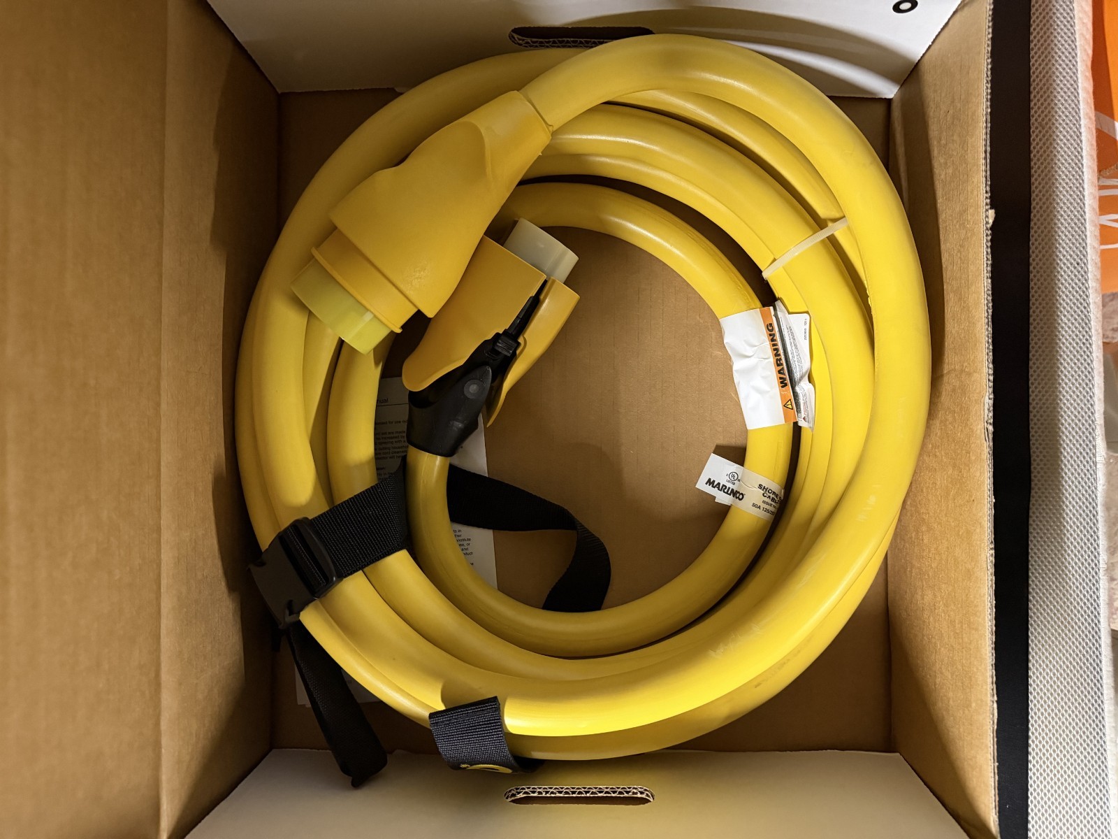 Marinco CS504-25 EEL Shore Power Cord 50A 125/250V 25' Yellow Marine NEW