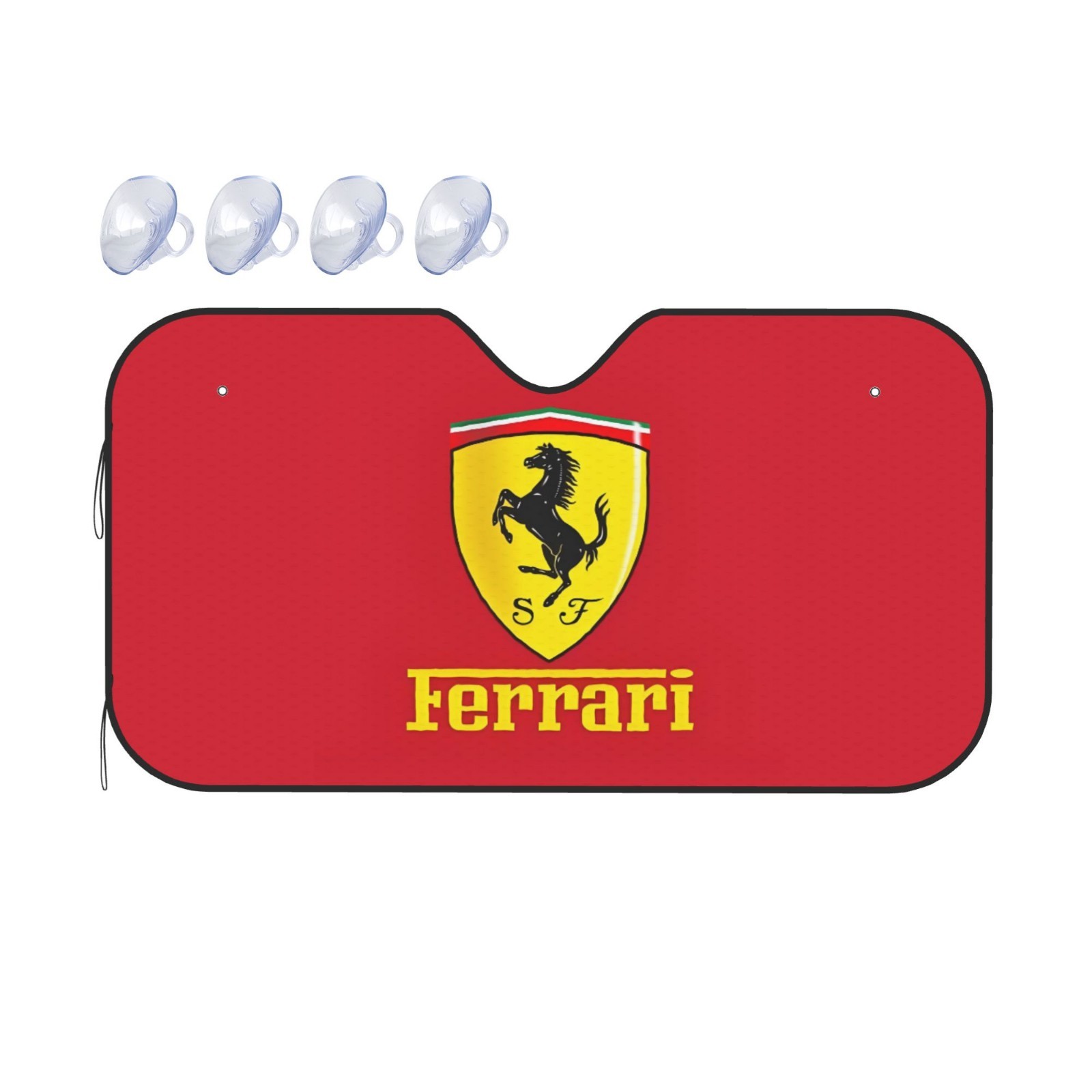 Ferrari Windshield Sunshade Visor Protector Keep Vehicle Cool Size S Red