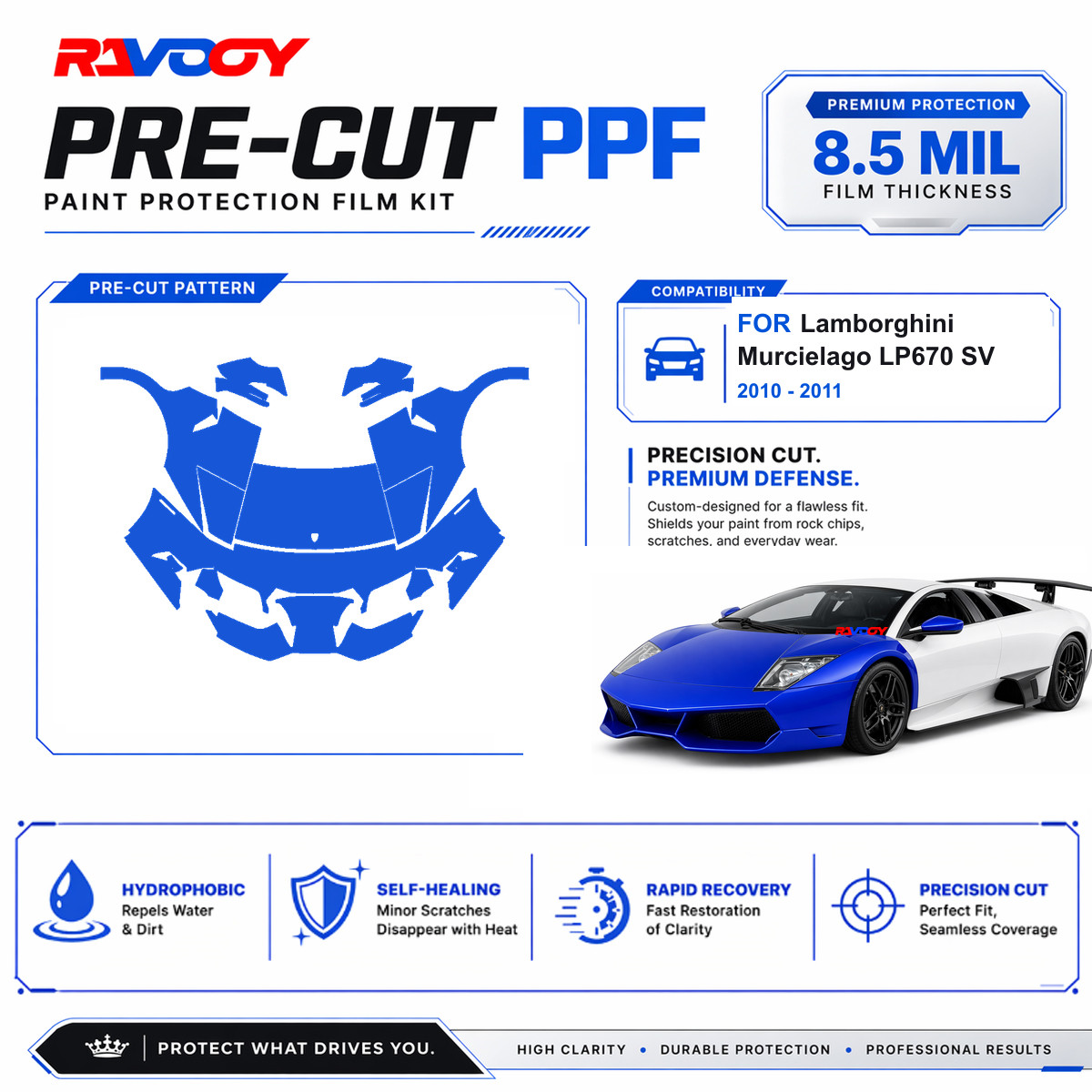 Precut PPF Clear Bra Kit For Lamborghini Murcielago LP670 SV 2010-2011