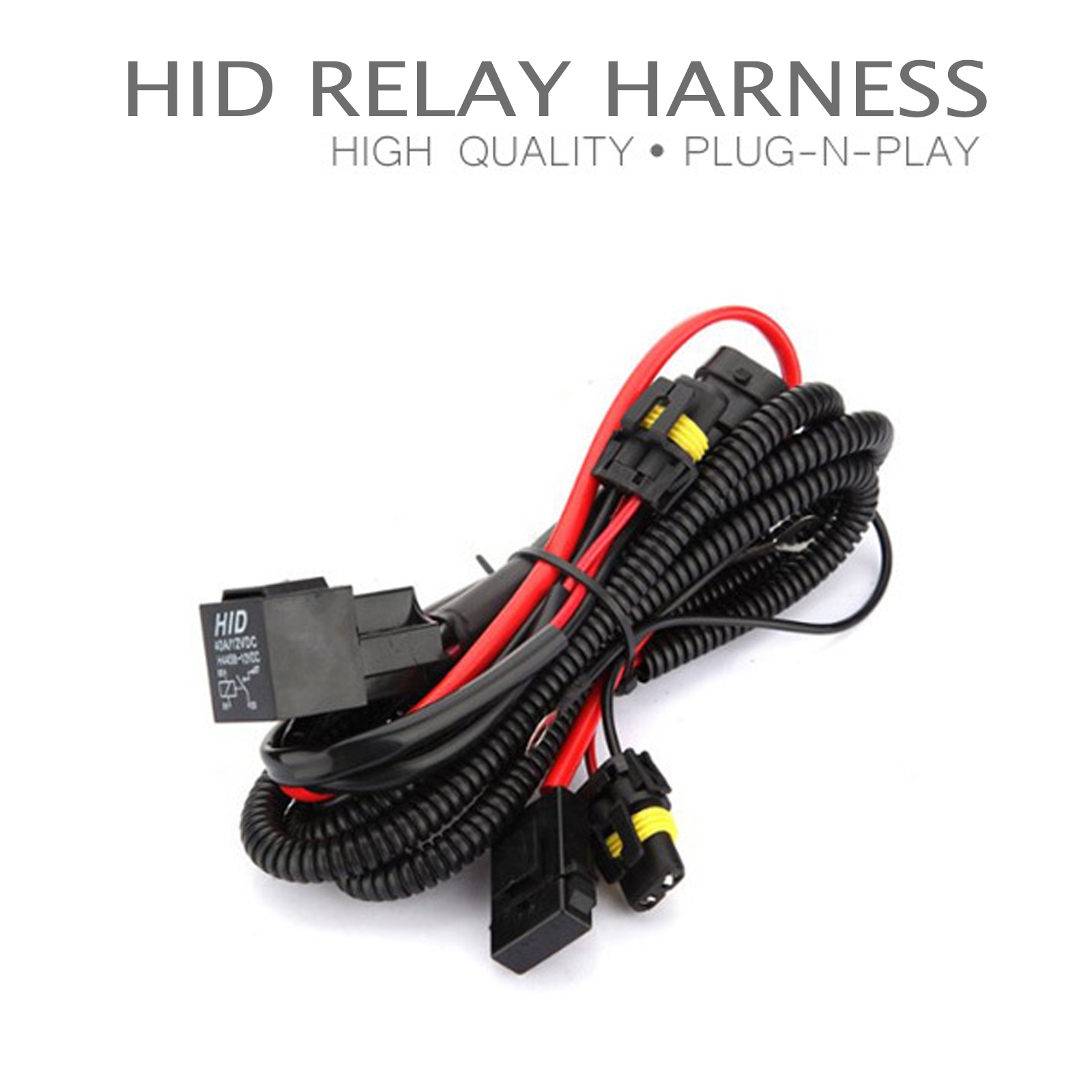 One Xentec HID Kit Relay Harness Anti-Flicker Power Wiring Universal Compatible