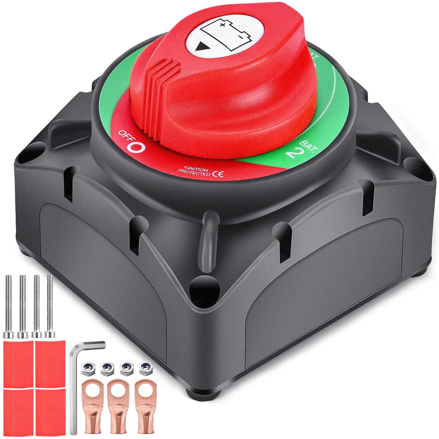 Nilight Battery Switch 1-2-Both-Off 12V 24V 48V 600A High Current Heavy Duty