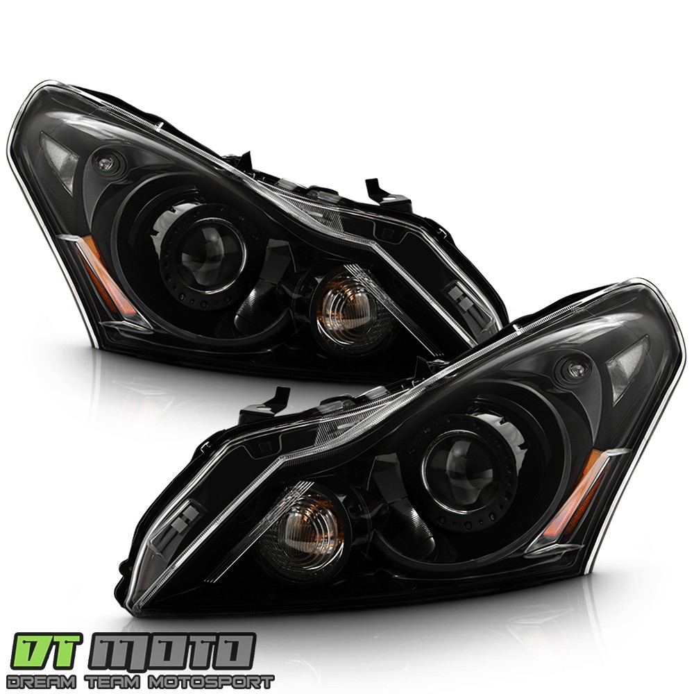2010-2013 G37 / 11-12 G25 Sedan HID/Xenon Black Projector Headlights Headlamps 2010-2013 G37 / 11-12 G25 Sedan HID/Xenon Black Projector Headlights Headlamps