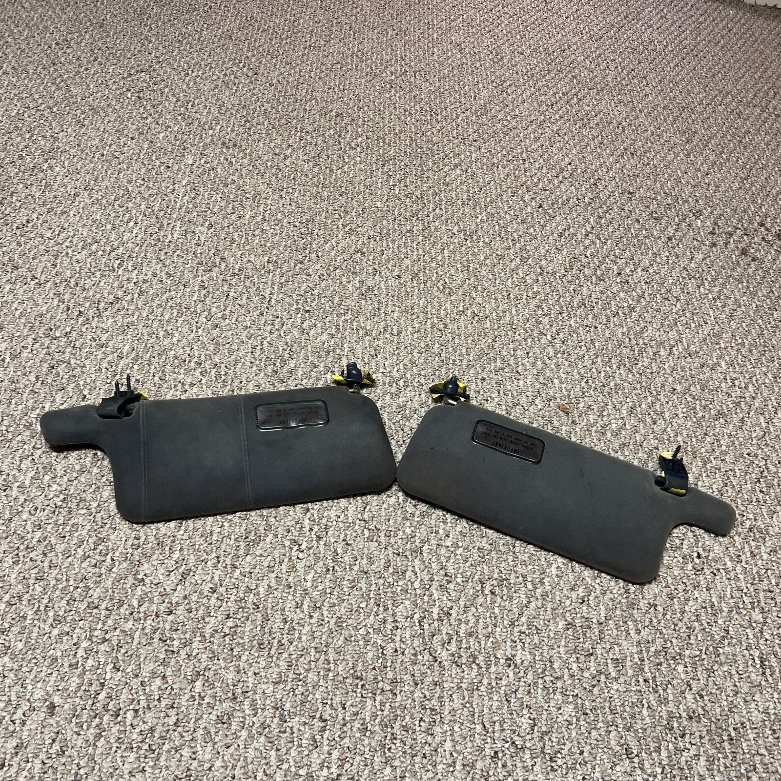 1989-91 Mazda RX7 Coupe Sun Visors Gray 1989-91 Mazda RX7 Coupe Sun Visors Gray