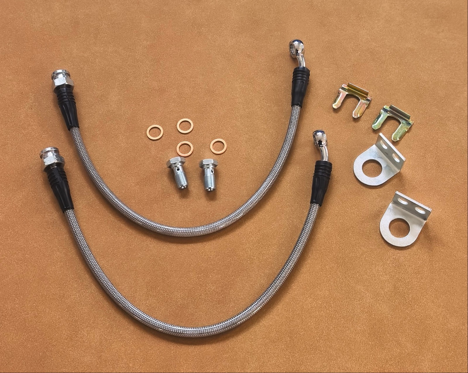 SS Braided Front Brake Lines 2005-13 Chevrolet Corvette C6 Base Models