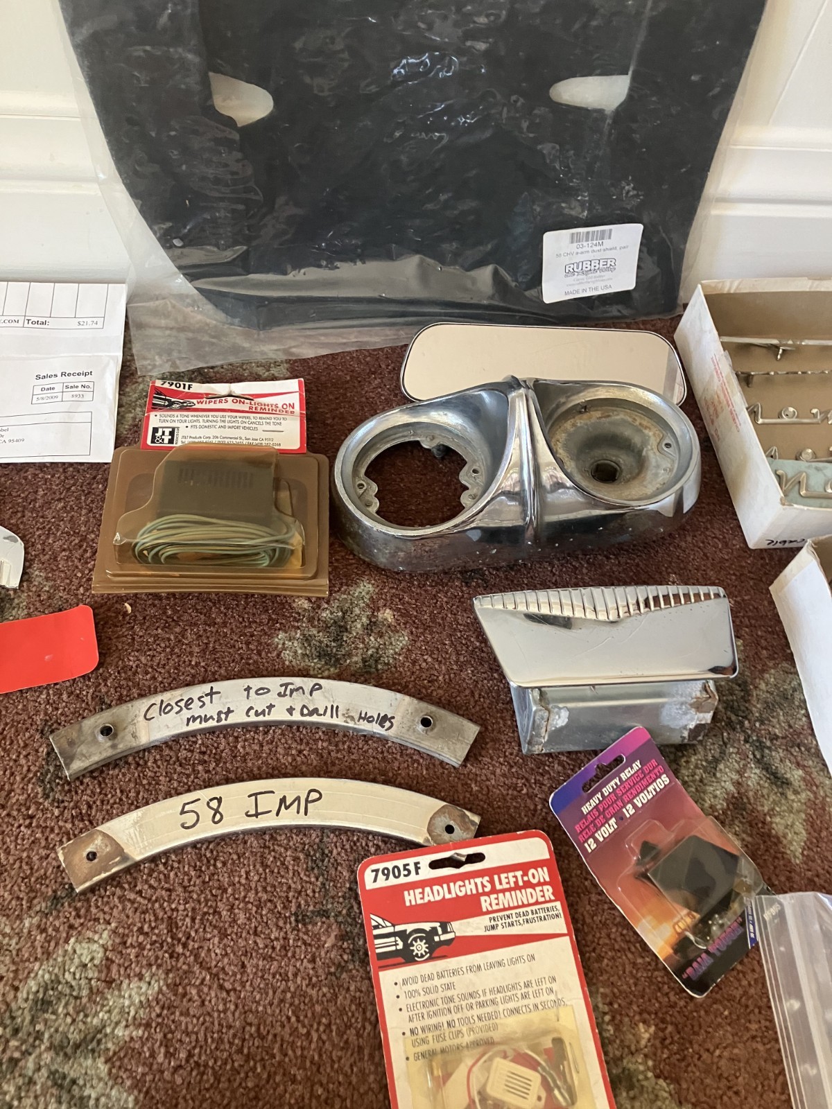 Vintage Chevrolet Impala Nomad Chrome Trim Emblems Accessories Parts Lot