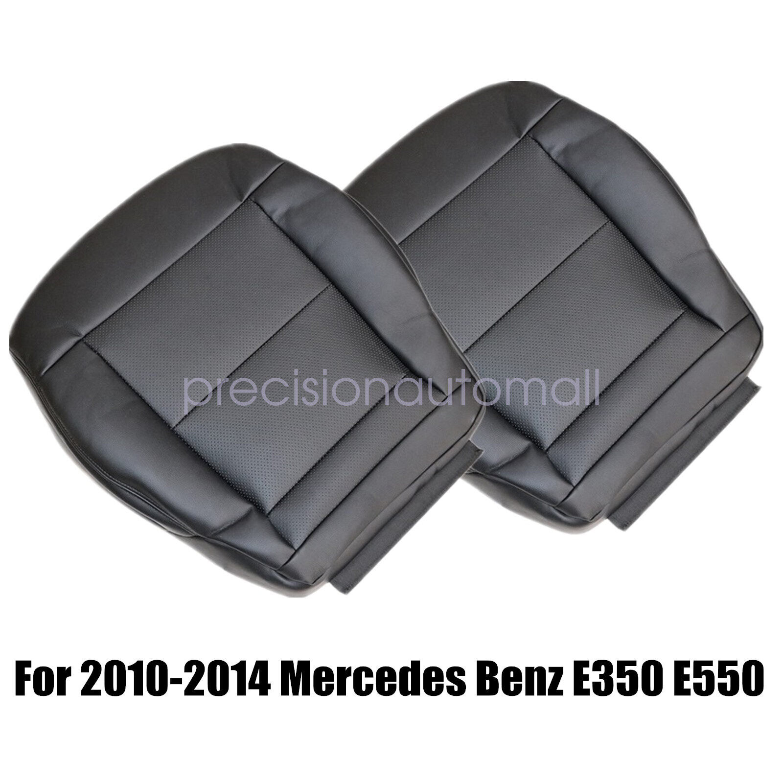 For Mercedes Benz E350 E550 2010-14 Driver & Passenger Leather Seat Cover Black